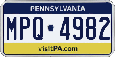 PA license plate MPQ4982