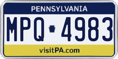 PA license plate MPQ4983