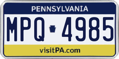 PA license plate MPQ4985