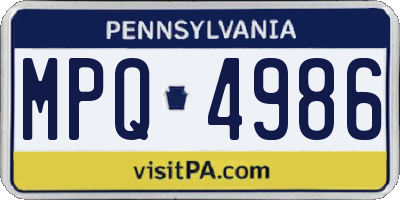 PA license plate MPQ4986