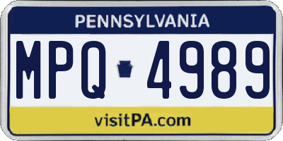 PA license plate MPQ4989