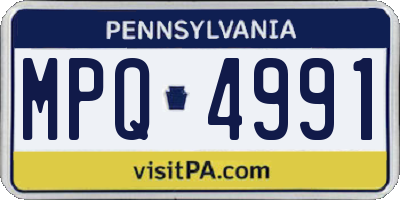 PA license plate MPQ4991