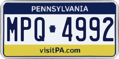 PA license plate MPQ4992