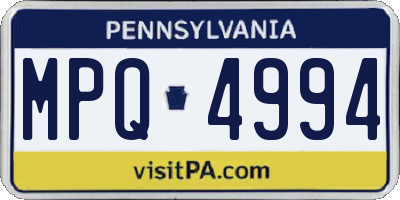 PA license plate MPQ4994