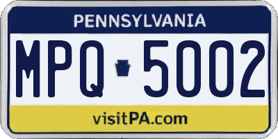 PA license plate MPQ5002