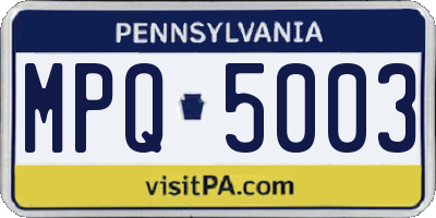 PA license plate MPQ5003