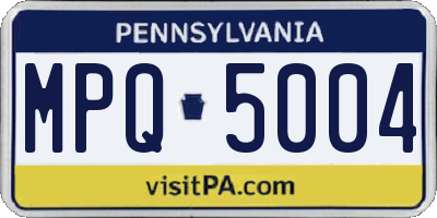 PA license plate MPQ5004