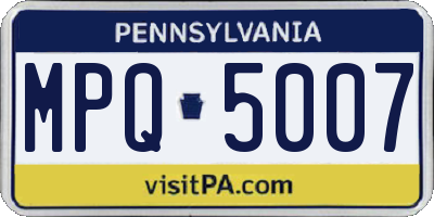 PA license plate MPQ5007