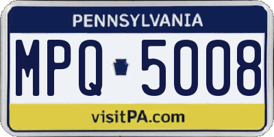 PA license plate MPQ5008