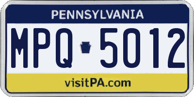 PA license plate MPQ5012