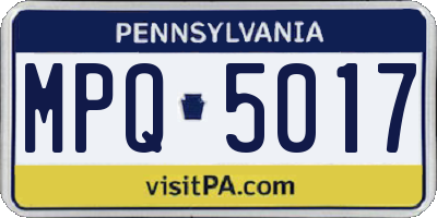 PA license plate MPQ5017