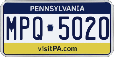 PA license plate MPQ5020