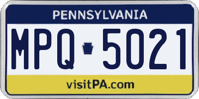 PA license plate MPQ5021