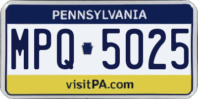 PA license plate MPQ5025