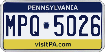 PA license plate MPQ5026