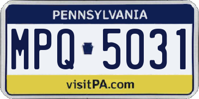 PA license plate MPQ5031