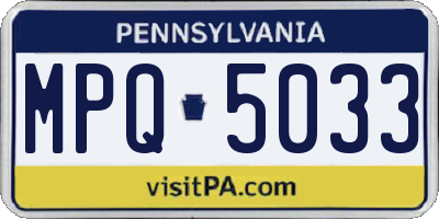 PA license plate MPQ5033