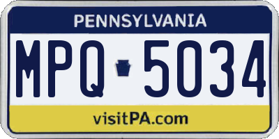 PA license plate MPQ5034