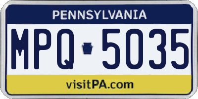 PA license plate MPQ5035