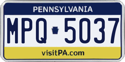 PA license plate MPQ5037