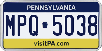 PA license plate MPQ5038
