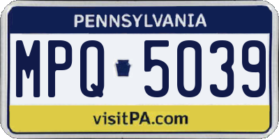 PA license plate MPQ5039