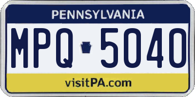 PA license plate MPQ5040