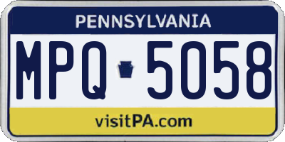 PA license plate MPQ5058