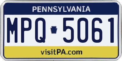 PA license plate MPQ5061