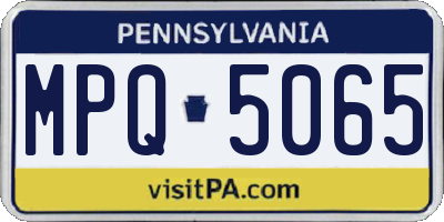 PA license plate MPQ5065