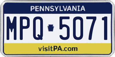 PA license plate MPQ5071