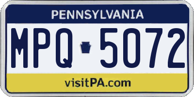 PA license plate MPQ5072