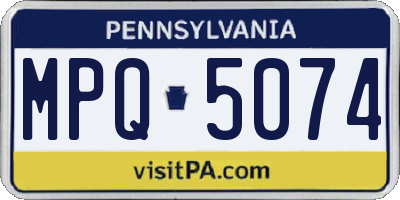 PA license plate MPQ5074