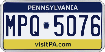 PA license plate MPQ5076