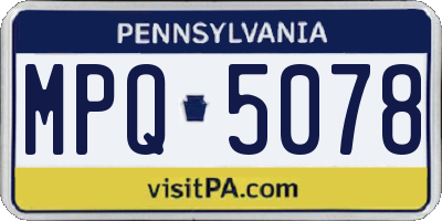 PA license plate MPQ5078