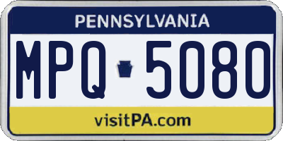 PA license plate MPQ5080