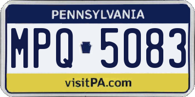PA license plate MPQ5083
