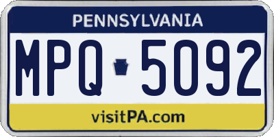 PA license plate MPQ5092