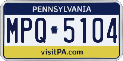 PA license plate MPQ5104