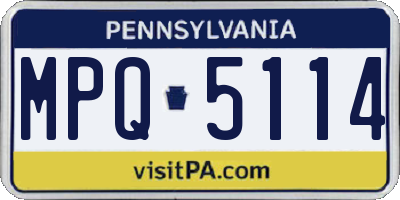 PA license plate MPQ5114