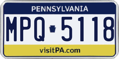 PA license plate MPQ5118