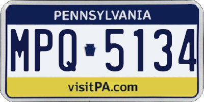 PA license plate MPQ5134