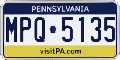 PA license plate MPQ5135