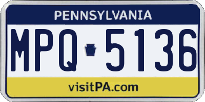 PA license plate MPQ5136