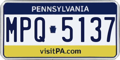 PA license plate MPQ5137