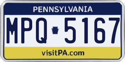 PA license plate MPQ5167