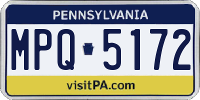 PA license plate MPQ5172
