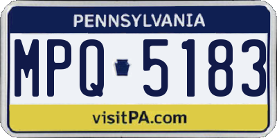 PA license plate MPQ5183
