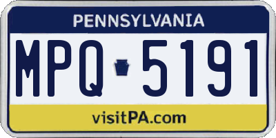 PA license plate MPQ5191
