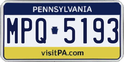 PA license plate MPQ5193